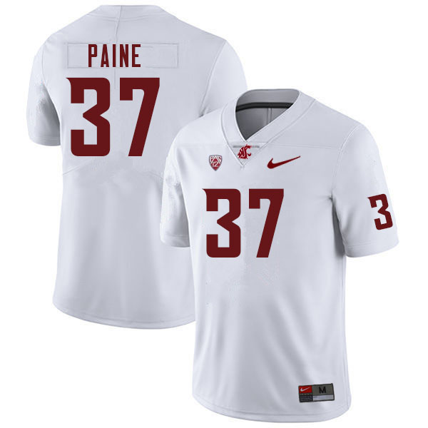 Washington State Cougars #37 Dylan Paine College Football Jerseys Sale-White